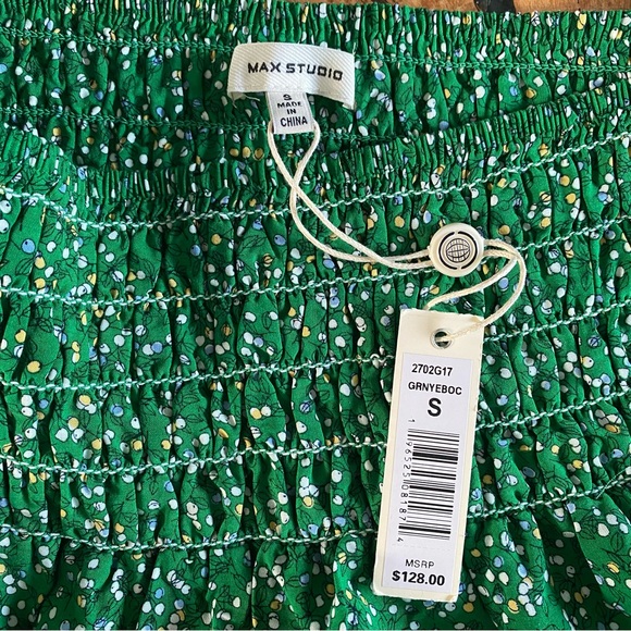 Max Studio Green Floral Tiered Midi Skirt - Picture 3 of 4